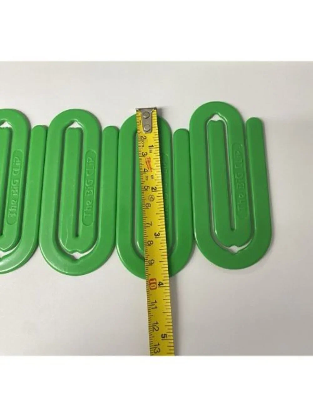 THE BIG CLIP Large Jumbo Plastic 4” Paperclips 1980s Office LOT 4 Green